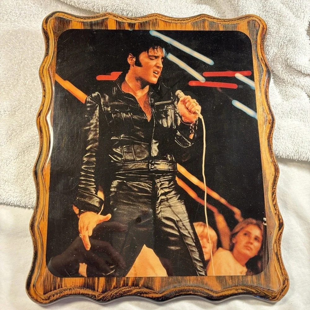 Vintage 1968 Elvis Presley Picture - Wood Frame - High Gloss Finish - 10